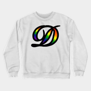 Rainbow Cursive Letter D Crewneck Sweatshirt